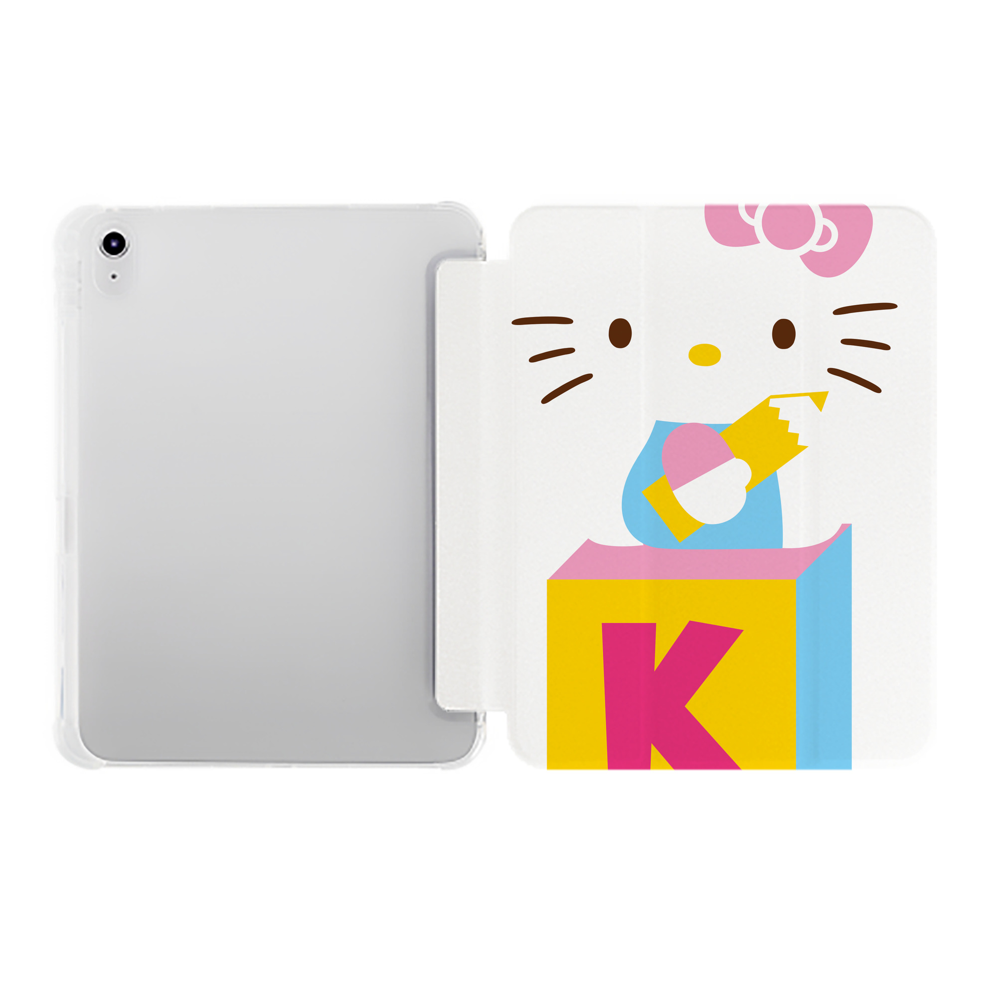 （画像用） Hello Kitty ハローキティ IPad ケース ペン収納付き 三つ折りスタンド PUレザー×シリコン 対応機種9.5/10.5/10.9インチ